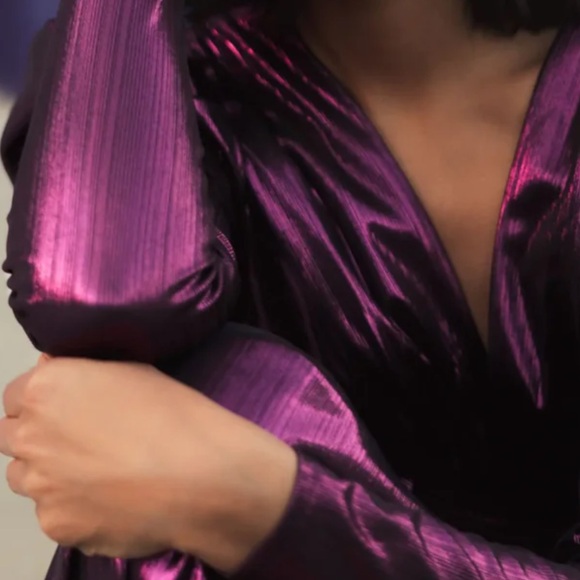 Mac Duggal metallic Purple Evening Gown - Picture 2 of 8